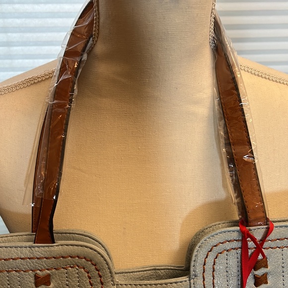 Montana West Top Handle Vegan Leather Tote Bag, NWT, Lt. Blue - Picture 5 of 10